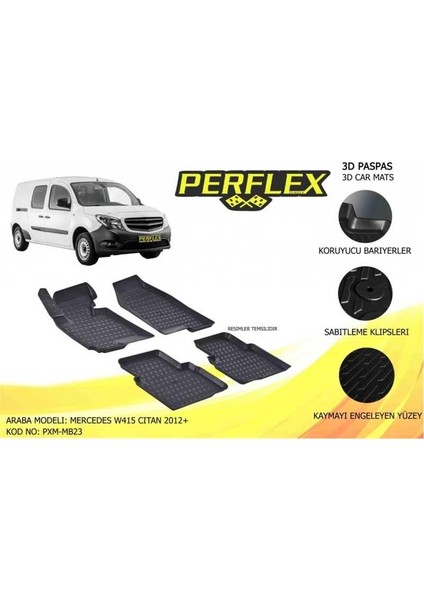 Paspas 3D Havuzlu W415 Citan 2012+