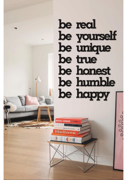 Duvar Dekoru Be Real Be Yourself Ahşap Mdf Dekoratif Obje
