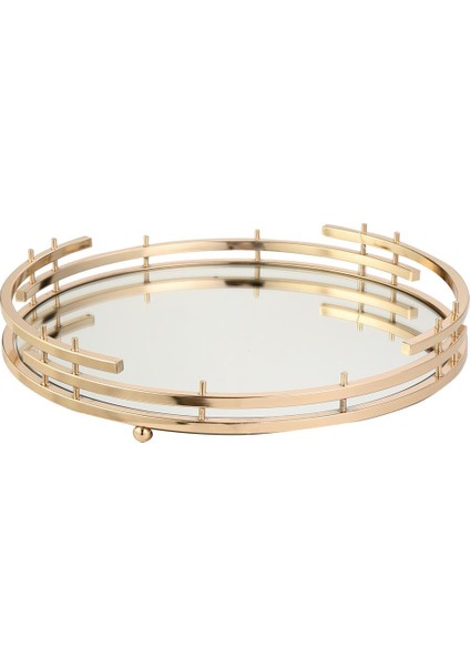 Gold Aynalı Söz Tepsisi 40*40*7 cm