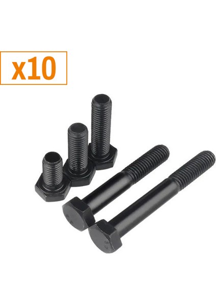 M10*65 Altı Köşe Civata Kaplı 8,8 (10 Adet)