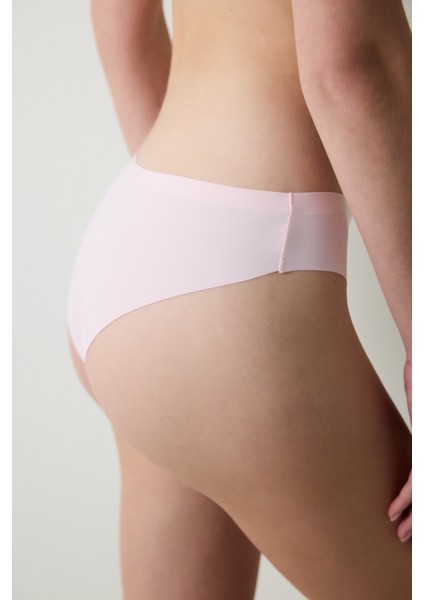 Invisible Laser Cut Pembe Slip Külot