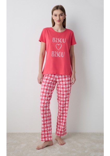 Pamuklu Bisou Pamuklupantolon Pijama Takımı - Loves Paris Koleksiyonu