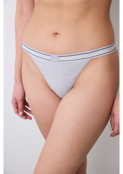 Gri Pamuklu Brazilian Külot