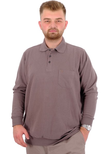 Mode Xl Büyük Beden Erkek Sweat Polo Selanik Basic 20441 Gri