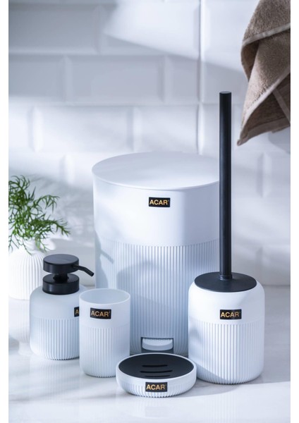 Astoria Akrilik 5 Parça Banyo Seti - Beyaz