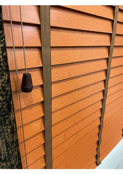 Ahşap Rengi %100 Orijinal Ahşap Jaluzi Perde 50 mm Ofis Modern ve Tüm Mekanlar Için indirimleri