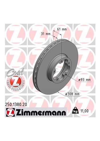On Fren Dıskı Aynası Transıt V363 14 Arka Cıft Teker 5 Bıjon Cap 308 33