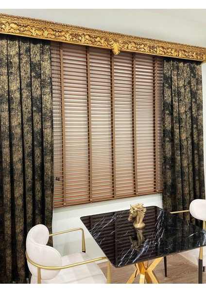 Ahşap Rengi %100 Orijinal Ahşap Jaluzi Perde 50 mm Ofis Modern ve Tüm Mekanlar Için fırsatları