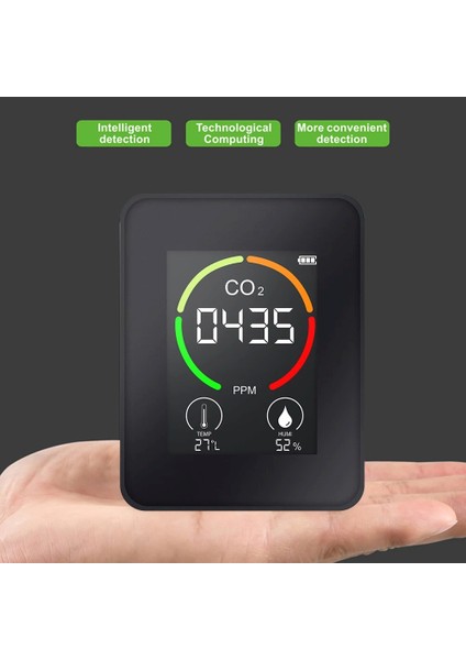 Co2 Dedektörü Taşınabilir 400-6000PPM Ev Ofis Hava Kalitesi Ölçüm Cihazı Şarjlı indirimleri