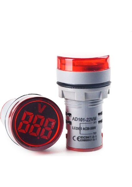 Mini Dijital Voltmetre 22mm Ac 60-500V LED Kırmızı Işık modelleri