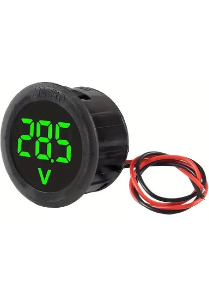 Dijital Voltmetre DC4-100V Yeşil Araç Karavan Motorsiklet Yat Tekne