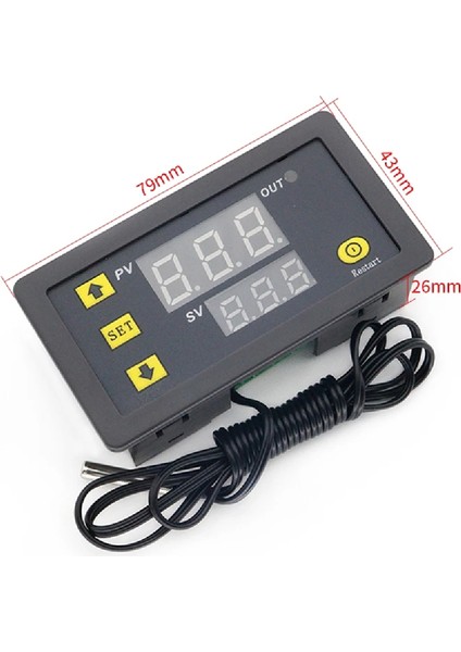 Dijital Sıcaklık Kontrol Termostatı Çift Ekranlı 12V fırsatları