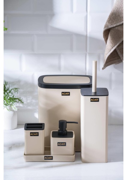 Astoria Akrilik 5 Parça Banyo Seti - Krem