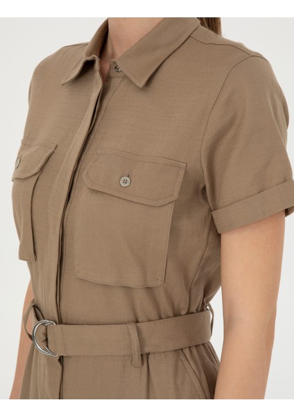 Kadın Bej Dokuma Tulum 50284599-VR011