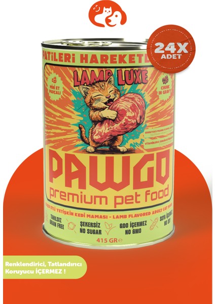 Lamb Luxe | Kuzulu| 400g X 24 | Parça Etli | Kedi Yaş Mama