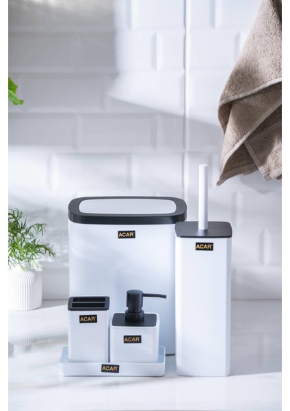 Astoria Akrilik 5 Parça Banyo Seti - Beyaz