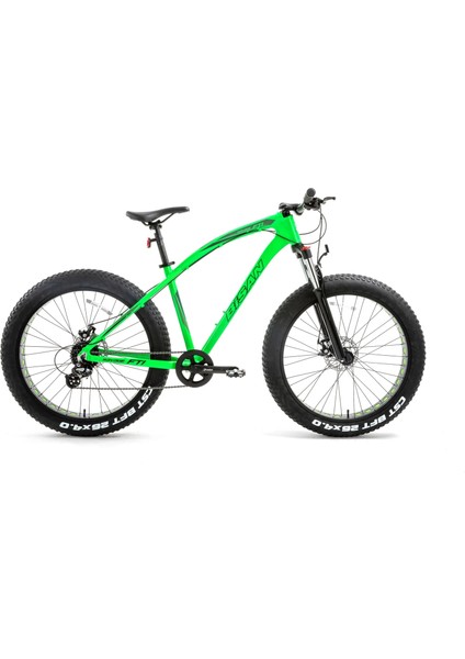 Savage Ft1 Deore 10 Vites Md Fren 26 Jant Fat Bike Bisikleti Neon Yeşil Gri 46 Kadro