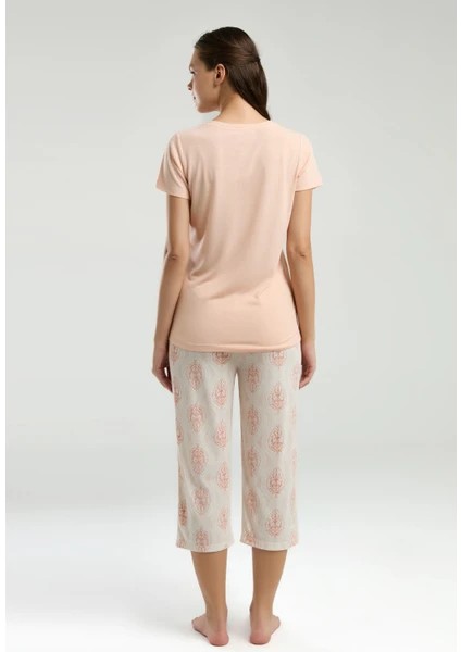 Kısa Kol Kapri Kadın Pijama Takım 3258