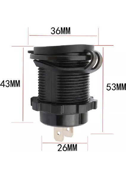 Voltmetreli USB Portu 4.2A 12V 24V Kırmızı LED Işıklı fırsatları