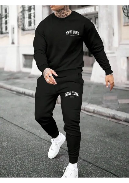 Sevgili Kombini 2'li Takım (4 Prç) Baskılı Alt Üst Bisilet Yaka Oversize Eşofman Boyfirend fiyatları