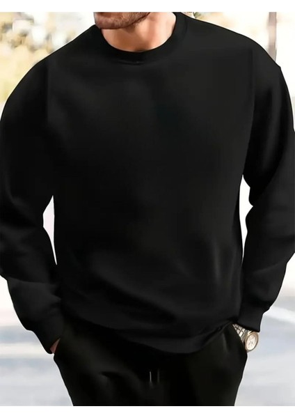 Sevgili Kombini 2'li Takım Baskısız Bisiklet Yaka Oversize Sweatshirt modelleri