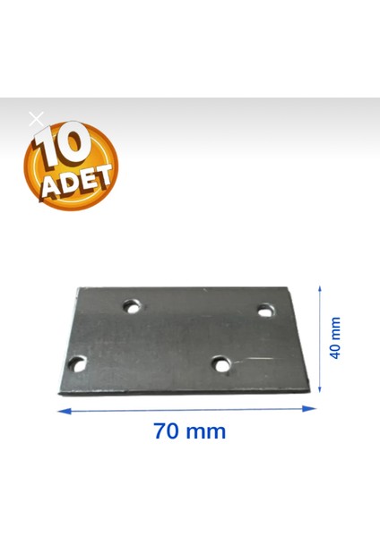 Düz Metal Bağlantı 70X40 mm (10 Adet)