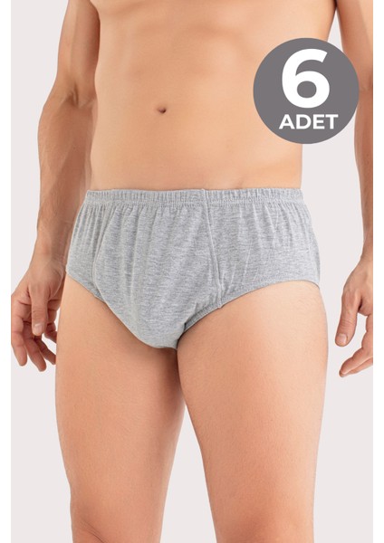 Erkek Pamuklu Gri Külot 6'lı Paket