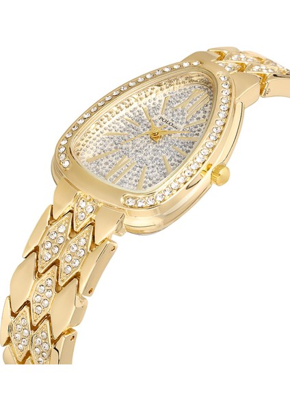 Yılan Desen Lüx Taşlı Kadın Kol Saati Gold Renk PL-1520B1X