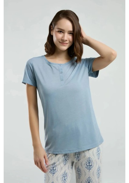 Kısa Kol Kapri Kadın Pijama Takım 3258