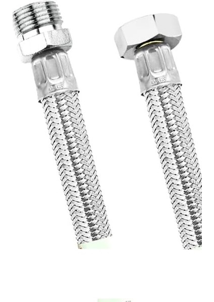 Paslanmaz Çelik Kalın Flex Hortum Termosifon Bağlantı Hortumu 1/2 (Erkek) × 1/2 (Dişi)