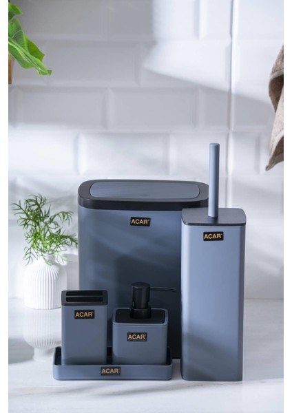 Astoria Akrilik 5 Parça Banyo Seti - Gri
