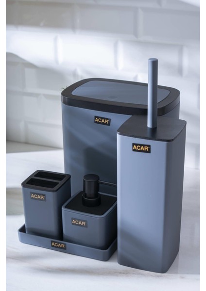 Astoria Akrilik 5 Parça Banyo Seti - Gri fiyatları