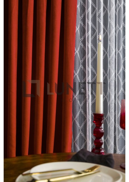 Kullanıma Kiremit Rengi Sık Pile 1x3 Dikim Fon Perde Tek Kanat 12486