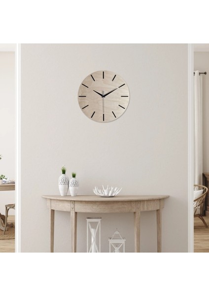 Zaman Çizgisi Saat - Doğal Ahşap Duvar Saati, El Yapımı, Sessiz, Modern Dekoratif Tasarım, 37 cm Büyük indirimleri
