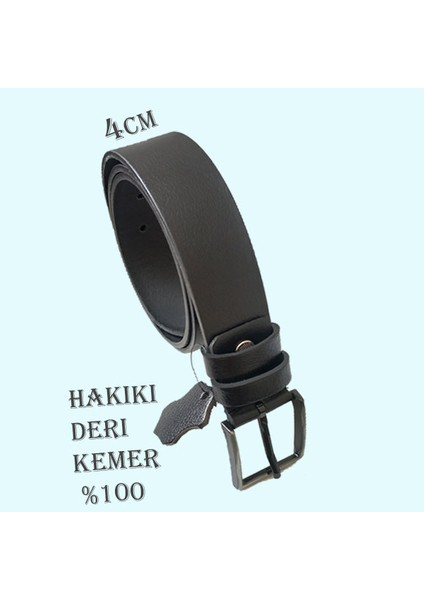 Siyah Erkek %100 Hakiki Deri Kemer 4Cm - Eybul