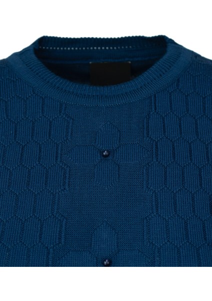 Kadın Kışlık Pamuklu Triko Dokuma Anne Kazak Boncuklu Bahçem Motifli Armut Yakalı Rahat modelleri