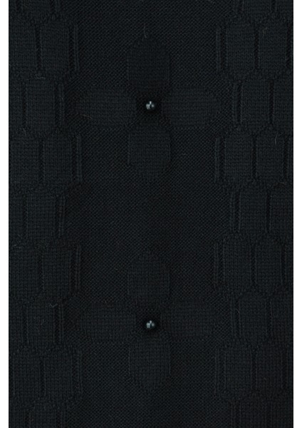 Kadın Kışlık Pamuklu Triko Dokuma Anne Kazak Boncuklu Bahçem Motifli Armut Yakalı Rahat indirimleri