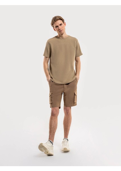 Regular Fit Bej Erkek T-Shirt LF2034875