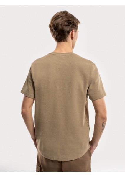 Regular Fit Bej Erkek T-Shirt LF2034875