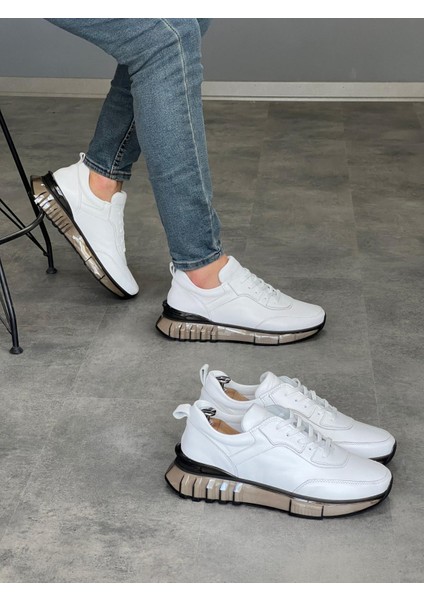 1029 Beyazcilt Hakiki Deri Erkek Sneakers