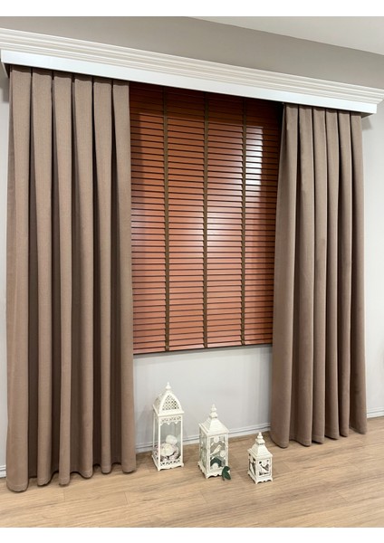 Tarçın Rengi %100 Orijinal Ahşap Jaluzi Perde 50 mm Ofis Modern ve Tüm Mekanlar fiyatları