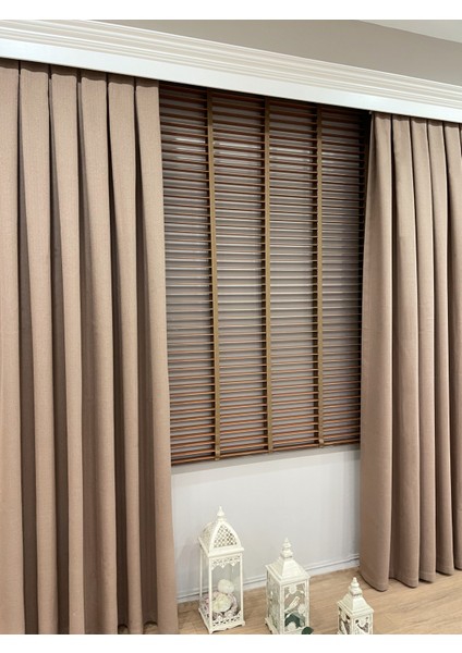 Tarçın Rengi %100 Orijinal Ahşap Jaluzi Perde 50 mm Ofis Modern ve Tüm Mekanlar modelleri