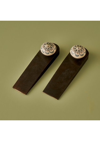 Eriella Mango Ağacı Kapı Stoperi 2'li Siyah (16X4,5X5 Cm)