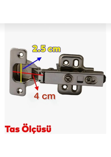 Mutfak Vestiyer Kiler Kapağı Krom Düz Pistonlu Menteşe (4 Adet)
