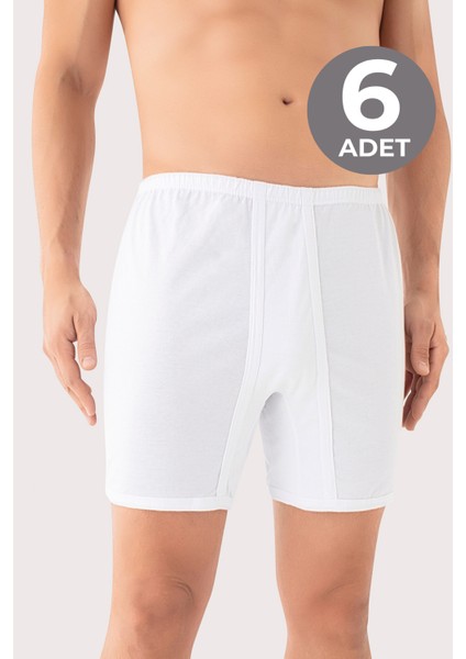 Erkek Beyaz Arjantin Paçalı Boxer 6'lı