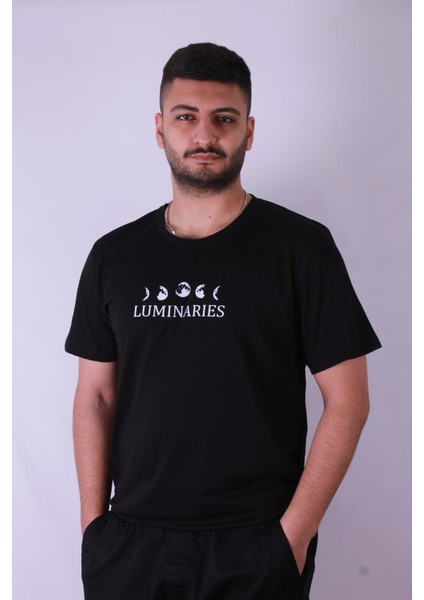 Lumineres Baskılı Siyah Erkek T-Shirt Tr-05