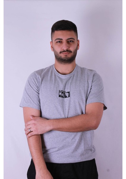 Be Mindfull Baskı Gri Erkek T-Shirt