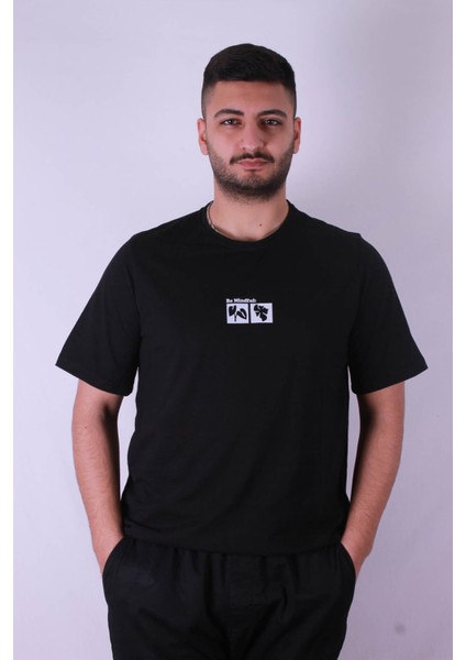 Be Mindfull Baskı Siyah Erkek T-Shirt