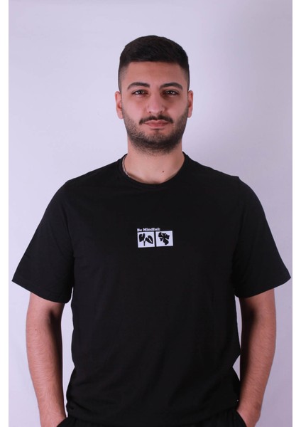 Be Mindfull Baskı Siyah Erkek T-Shirt