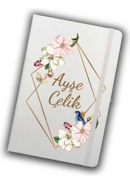 Sepetli Sevgililer Günü Temalı Kişiye Özel Beyaz Fincan & Beyaz Defter & Çiçek Mum & Anahtarlık Hediye Seti fiyatları